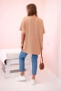 Oversized blouse with pendant light camel