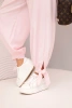 Women's trousers with wide legs and ties at the bottom candy pink