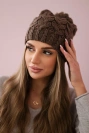 Čapica s fleece Waleria K307 cappuccino