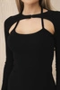 Dress fitted - ribbed black