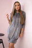 Velor dress with a hood grey