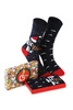 Weihnachtliche Unisex-Socken im Karton – Set mit 2 Paaren mit Rentieren und dem Schriftzug Ho Ho