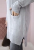 Sweater with stand-up collar light gray