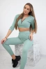 Ribbed crop top set dark mint