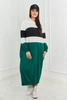 Tricolor dress with hood ecru + black + dark green