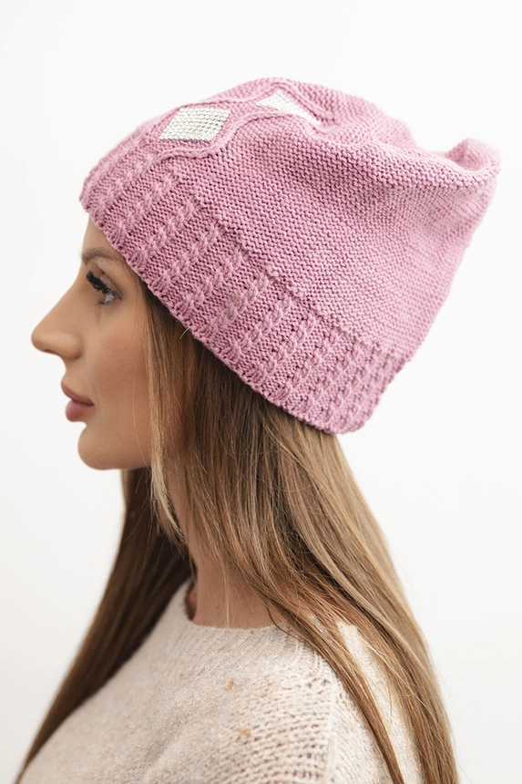 Women's winter wool hat with zirconia K453 graphite