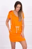 Surišta suknelė su gobtuvu oranžinė