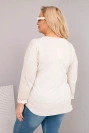 Moteriška Plus Size marškinėliai su V formos iškirpte ir ilgesne nugarėle bežiniai