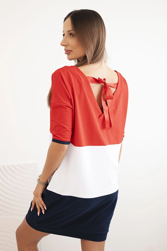 Damenkleid mit Rückenbindung rot