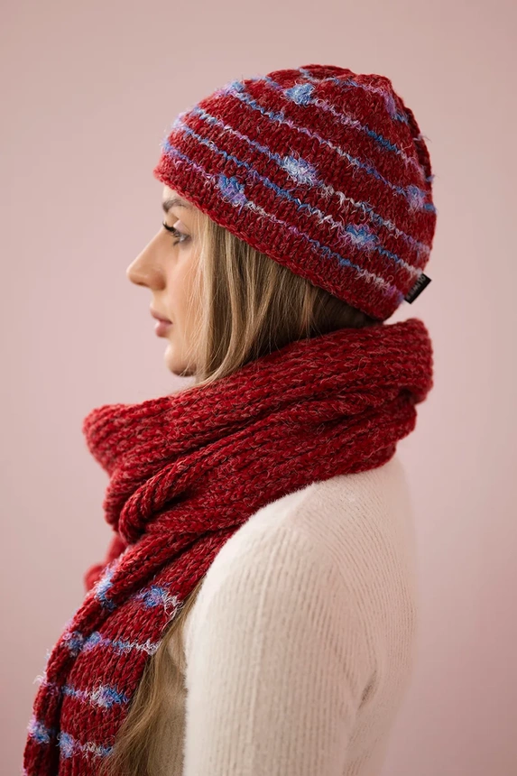 Damenset mit Schal Anika K304 rot