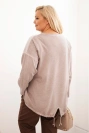 Women's Plus Size cotton sweatshirt with heart print and drawstrings fango