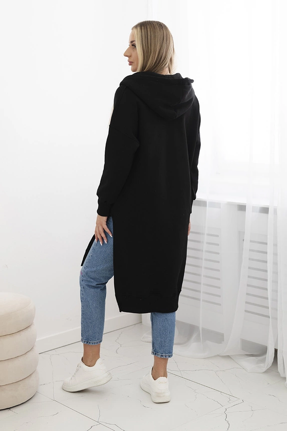 Isoliertes Sweatshirt mit Seitenschlitzen schwarz