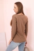 Women's blouse with a boat neckline camel