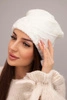 Women's winter hat with decorative braid and classic style K372 white