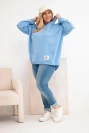 Dámska mikina Plus Size s kapucňou a potlačou modrá