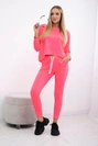 Set with oversized blouse pink neon