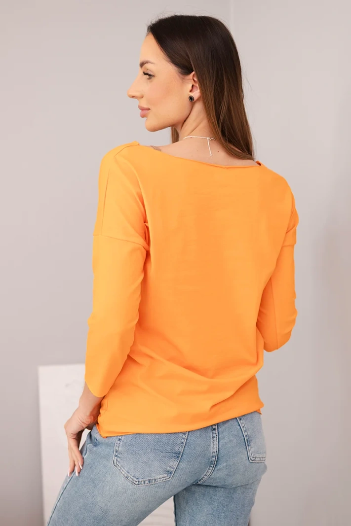 Dámská halenka s lodičkovým výstřihem oranžová