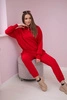Isolierter Rollkragenpullover und Kapuzenset rot