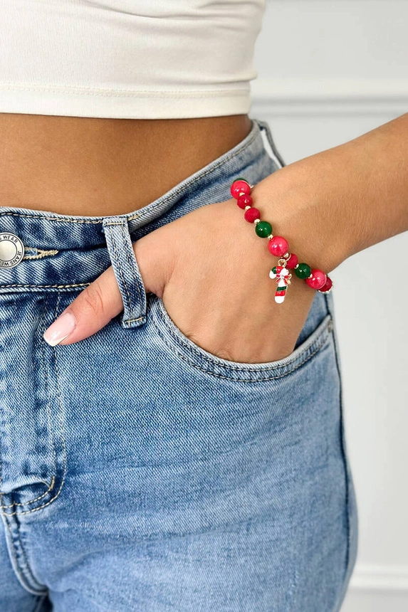 Christmas Bracelet SL435-208 Christmas cane green