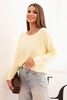 Women's viscose sweater with long sleeves and a round neckline yellow