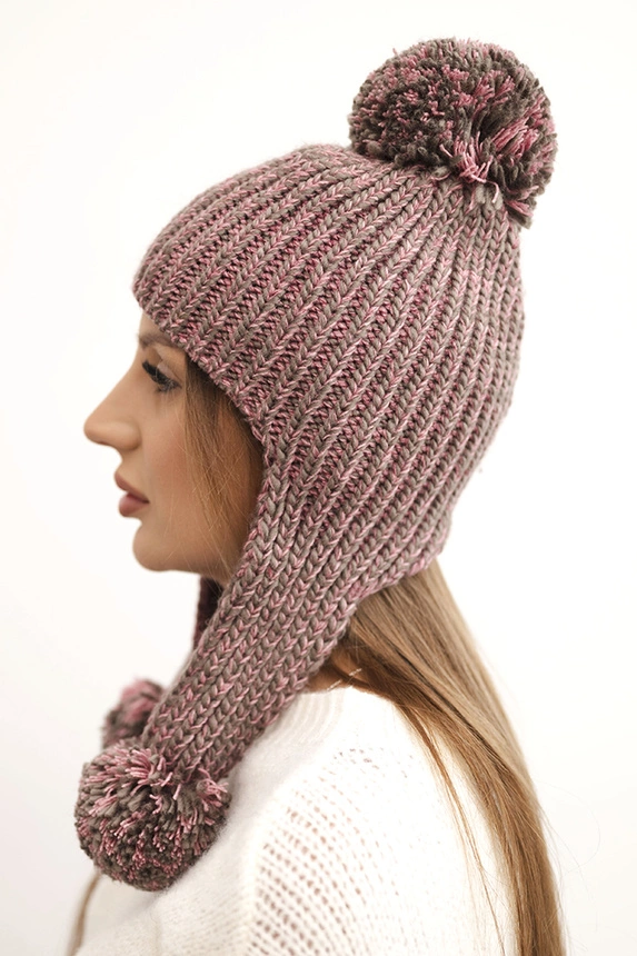 Women's earflap hat Emma K343 powder pink