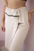 Punto Milano Winter trousers with a decorative zipper dark beige