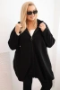 Women's Plus Size hooded and zippered warm sweatshirt black