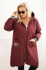 Damenjacke Plus Size gesteppte mit Kapuze und sportlichen Bündchen lila