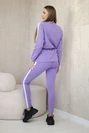 Women's cotton set with stripe and welts violet