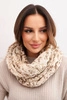 Women's thick melange wool winter wrap chimney KN24 light beige