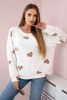 Butterfarbenes Sweatshirt mit Herz-Print fango