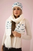 Women's set with a shawl Anika K304 ecru+jeans