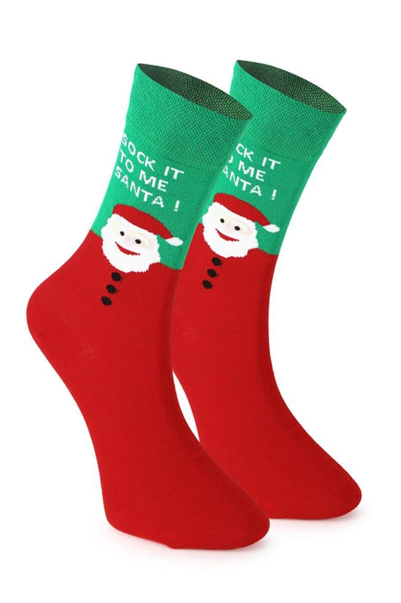 Unisex Christmas socks in a box – set of 2 pairs with Santa and stripes