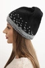 Women's winter wool hat with zirconia K453 graphite
