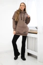 Bluza ocieplana z półgolfem mocca