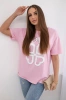 Printed cotton blouse Love Heart pink