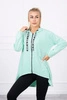 Sweatshirt mit längerem Rücken und Kapuze mint