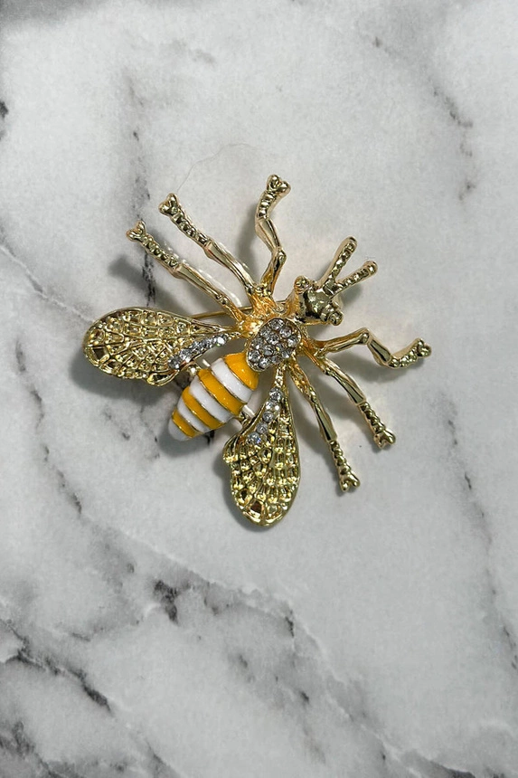 Brooch Bee A-2-21-9 white