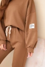 Set sweatshirt + pants buttery fabric camel