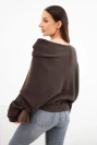 Damenpullover aus Viskose asymmetrisch in Fledermausform braun