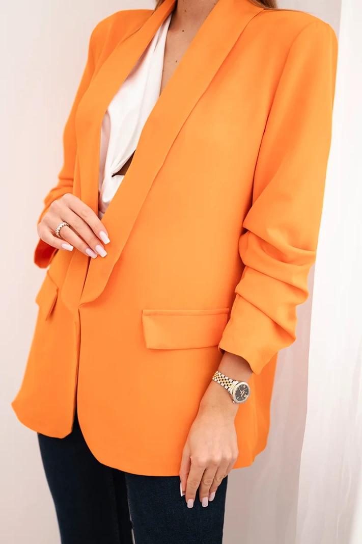 Elegantná bunda s chlopňami oranžová