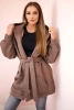 Insulated cape tied at the waist mocca