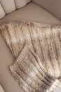 Damen Schal aus weichem und warmem Wollmaterial in bunten Streifen KN19 beige