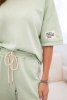 Women's viscose set with short sleeves and trousers light mint