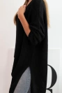 Svetr dámský vlněný asymetrický Plus Size s výstřihem do V černý