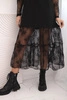 Women's dress with a tulle bottom and sleeves black