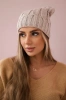 Cap with fleece Iwona K221 beige