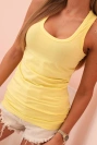 Women's cotton tank top with a round neckline yellow