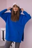 Warm-up Bluse mit Seitenschlitzen kornblumenblau