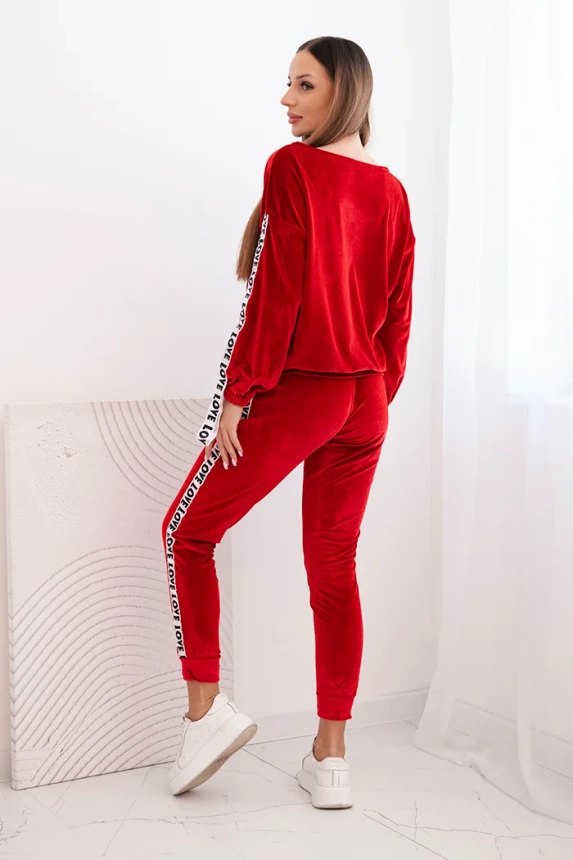 Velor set Love red